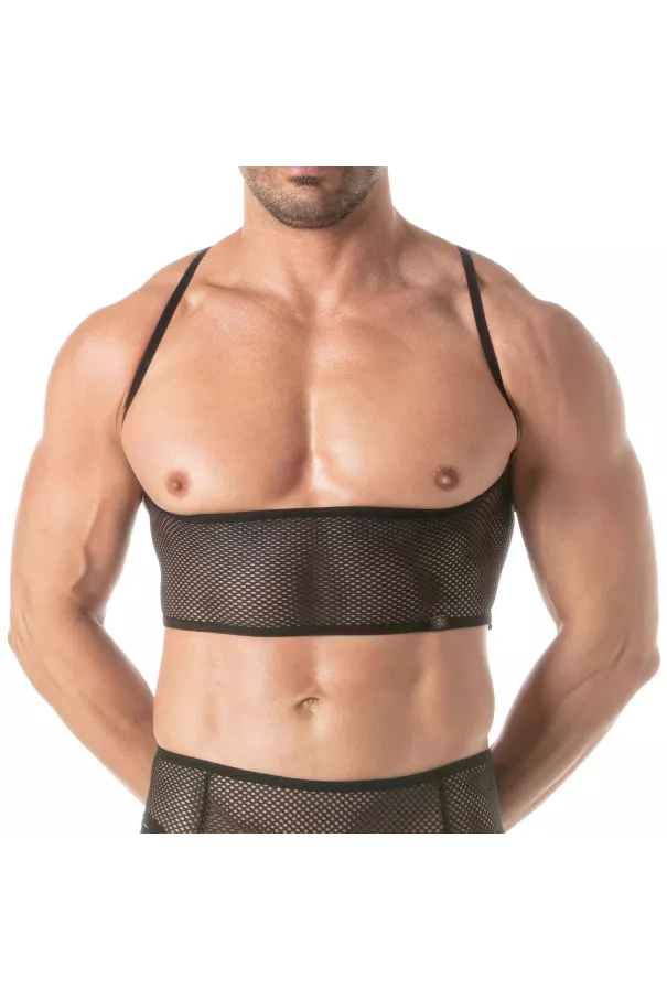 Bustier Circuit en résille Noir Pour Homme De Près