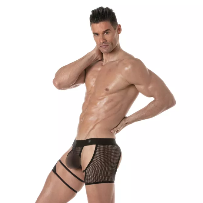 String en résille Circuit inspiré des Chaps Noir Pour Homme Side