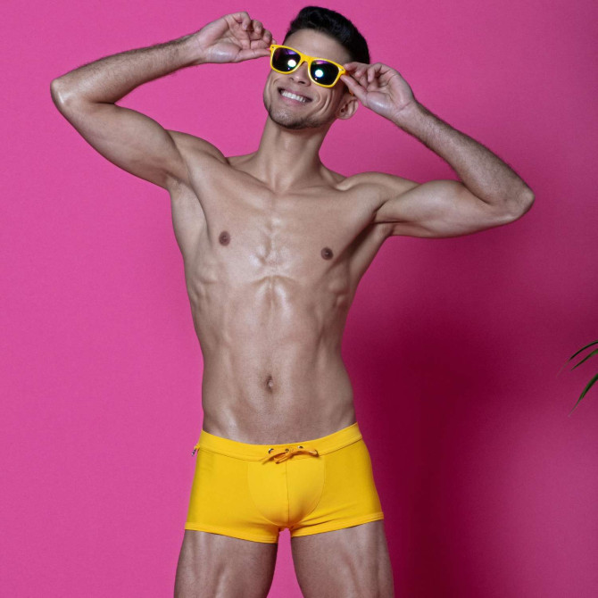 Plain swim Mini Trunks Yellow