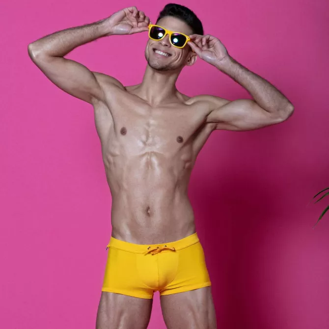 Plain swim Mini Trunks Yellow