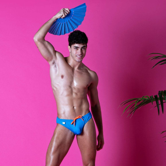 Mini Slip De Bain Uni Turquoise