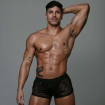 See Through Mens Mini Shorts Black