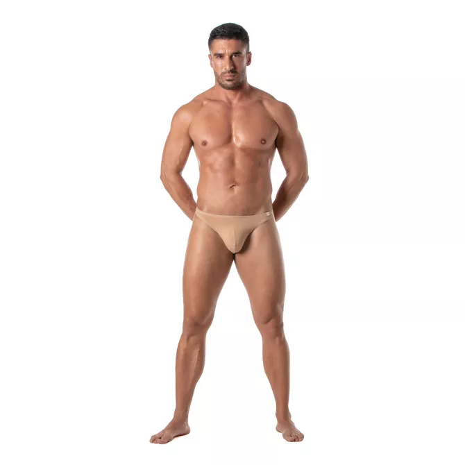 Men Wearing a Skin color Thong From Front