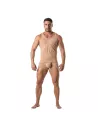 Men Wearing a Skin color Tanktop Beige