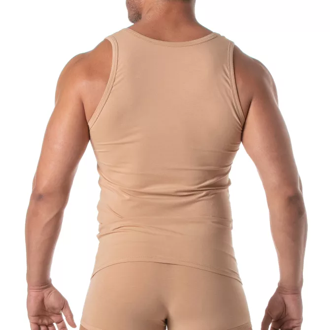 A Skin color Tanktop Beige From Back