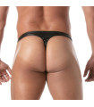 String Kinky Noir - Sous-vêtement Cuir Homme | TOF Paris
