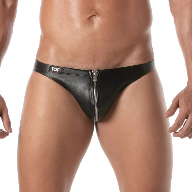 Bikini Zippé Kinky – Sous-vêtement cuir homme sexy | TOF Paris