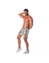 Short Mi-Cuisse à 5 Poches Pailletées Argent