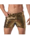 Glitter 5 Pockets Mid Thigh Shorts Silver