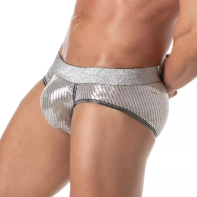 Slip sexy homme pailleté argent - Confort et style TOF Paris