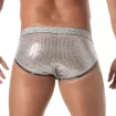 Slip sexy homme pailleté argent - Confort et style TOF Paris