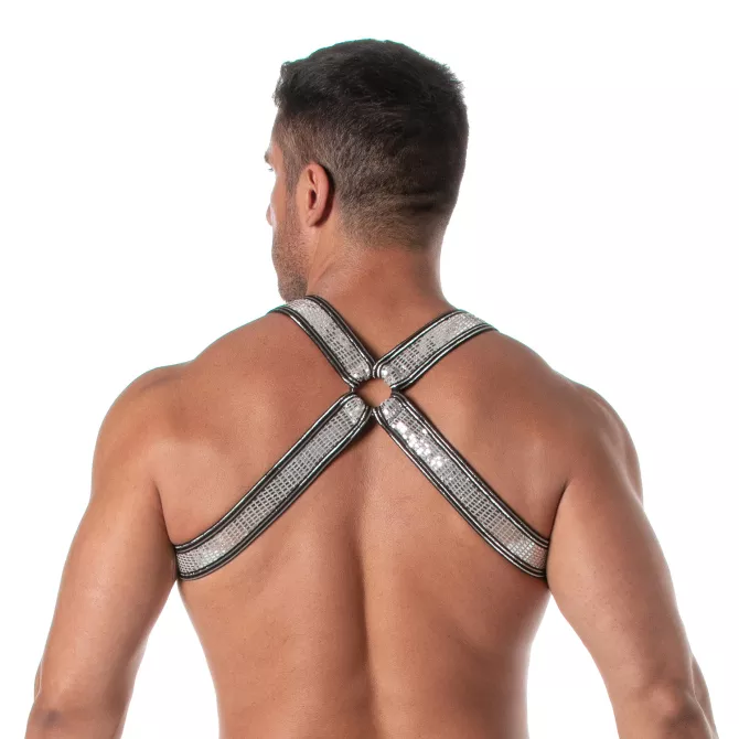 Harnais Pailleté Bulldog Argent