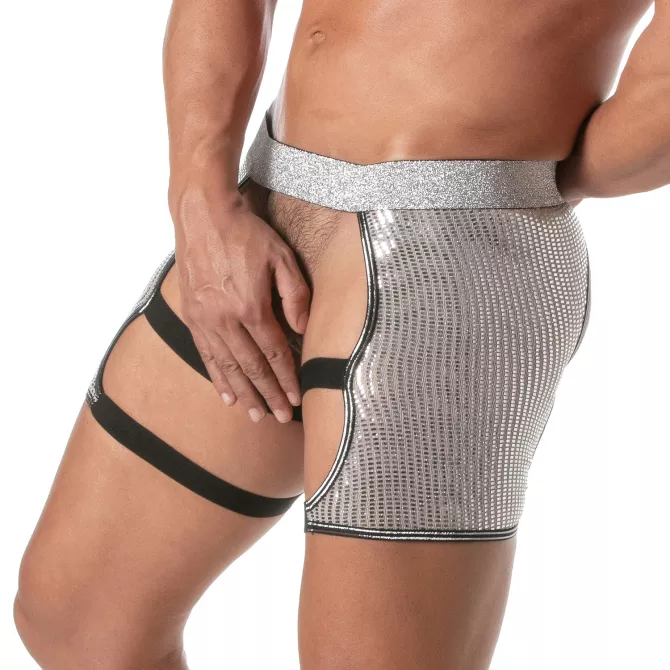 Glitter Shorty Chaps Silver