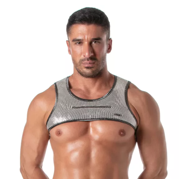 Glitter Zipped Harness Silver