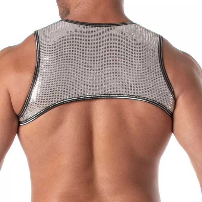 Glitter Zipped Harness Silver
