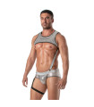 Glitter Zipped Harness Silver