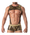 Glitter Zipped Harness Gold
