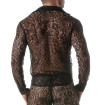 A Lace Long Sleeves Shirt Black From Back