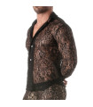 A Lace Long Sleeves Shirt Black From Sideview