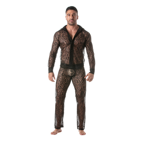 Men wearing a Lace Long Sleeves Shirt by TOF Paris