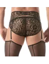 Un Porte-Jarretelles en Dentelle Noir De TOF Paris De dos