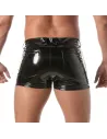 Short Mi-Cuisse à 5 Poches Vinyl Noir