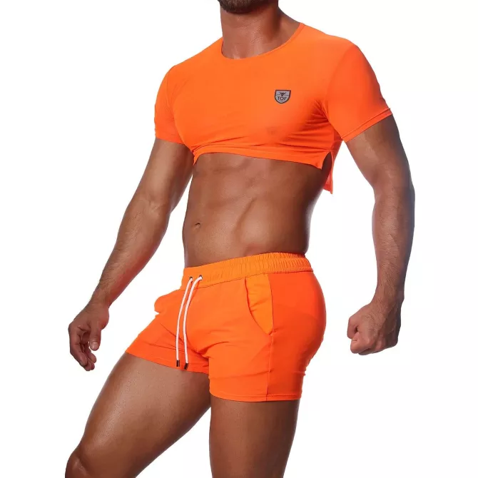 Crop Top Neon Orange - TOF-PARIS.com
