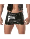 Short Mi-Cuisse à 5 Poches Vinyl Noir