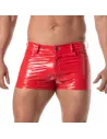 Short Mi-Cuisse à 5 Poches Vinyl Rouge