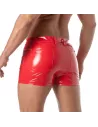 Vinyl 5 Pocket Mid-Thigh Shorts Red