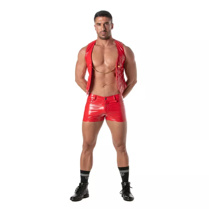 Vinyl Chain Vest Red