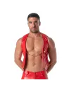 Gilet A Chaines Vinyl Rouge