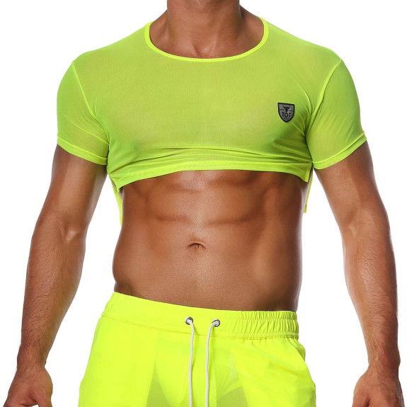 Crop top Jaune Fluo - TOF-PARIS.com