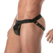 Vinyl Snap Jockstrap Black