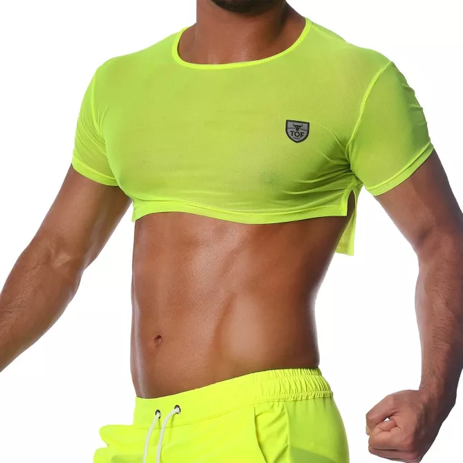 Crop Top Neon Yellow - TOF-PARIS.com