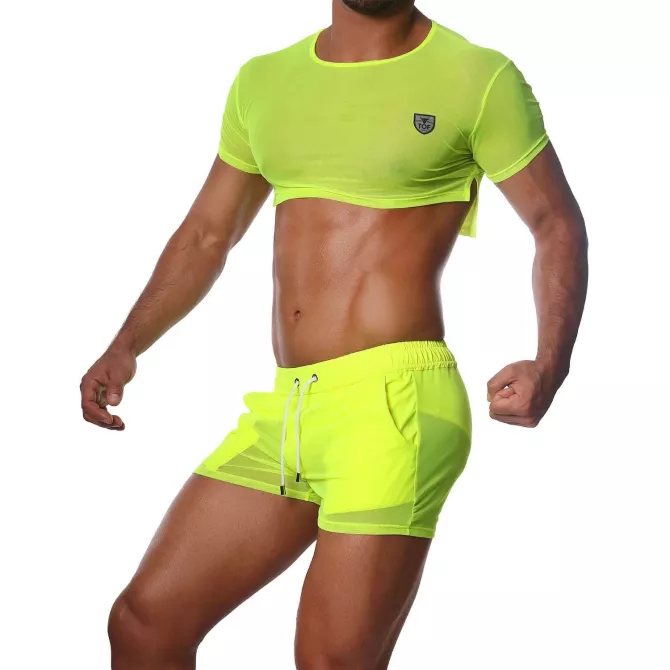 Crop Top Neon Yellow - TOF-PARIS.com