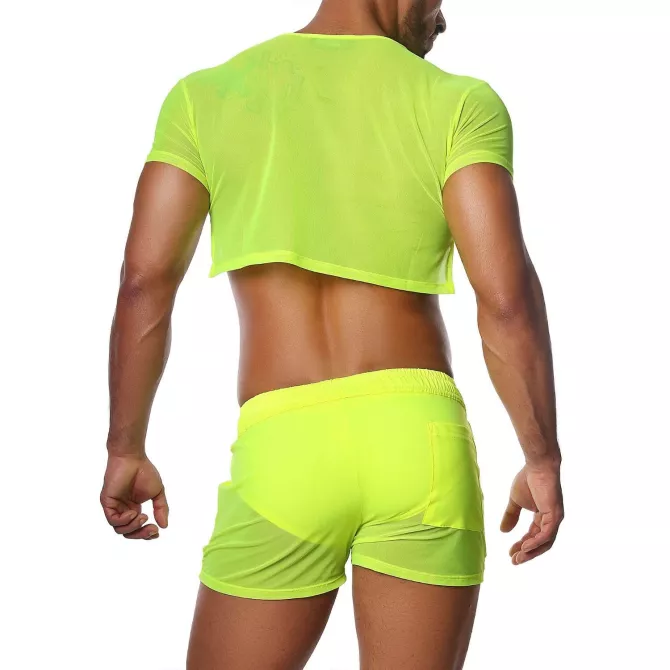Crop Top Neon Yellow - TOF-PARIS.com