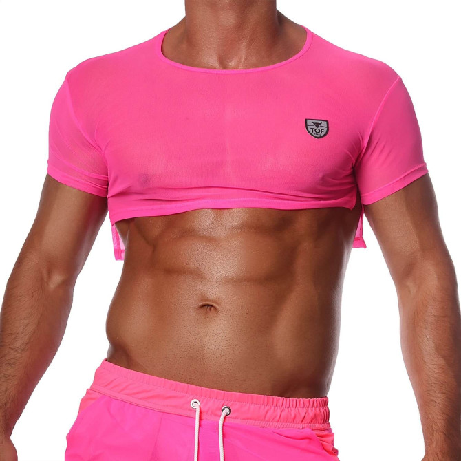 Crop Top Neon Pink - TOF-PARIS.com