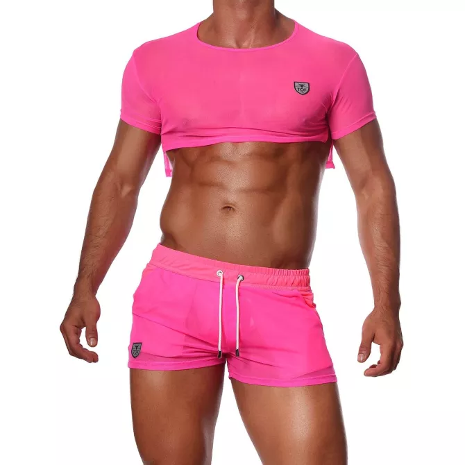 Crop top Rose Fluo - TOF-PARIS.com