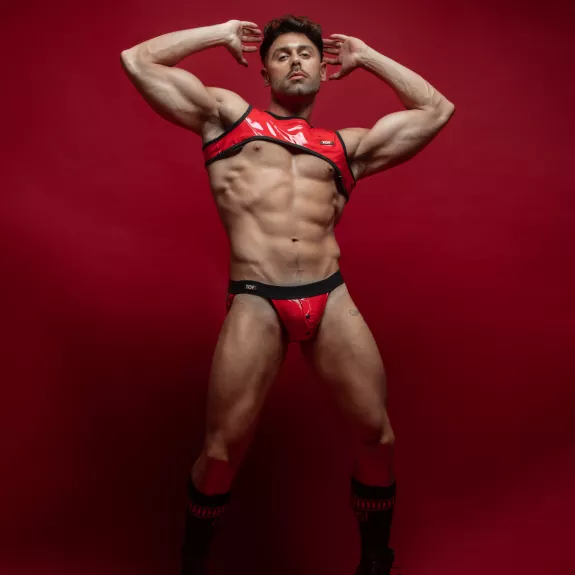 Jockstraps à Boutons-Pression Vinyl Rouge