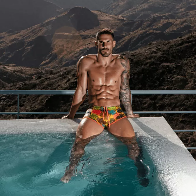 Maillot de Bain Brésilien Floral Jaune