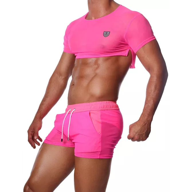 Crop top Rose Fluo - TOF-PARIS.com