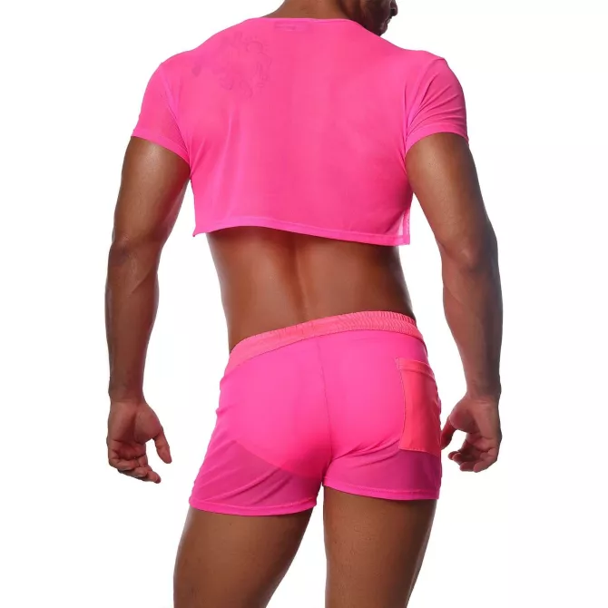 Crop Top Neon Pink - TOF-PARIS.com