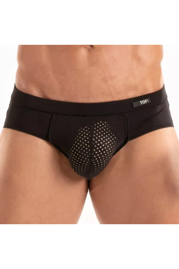 Slip Temptation en microfibre Noir De Près et de Face
