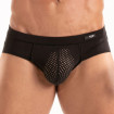 Slip Temptation en microfibre Noir De Près et de Face