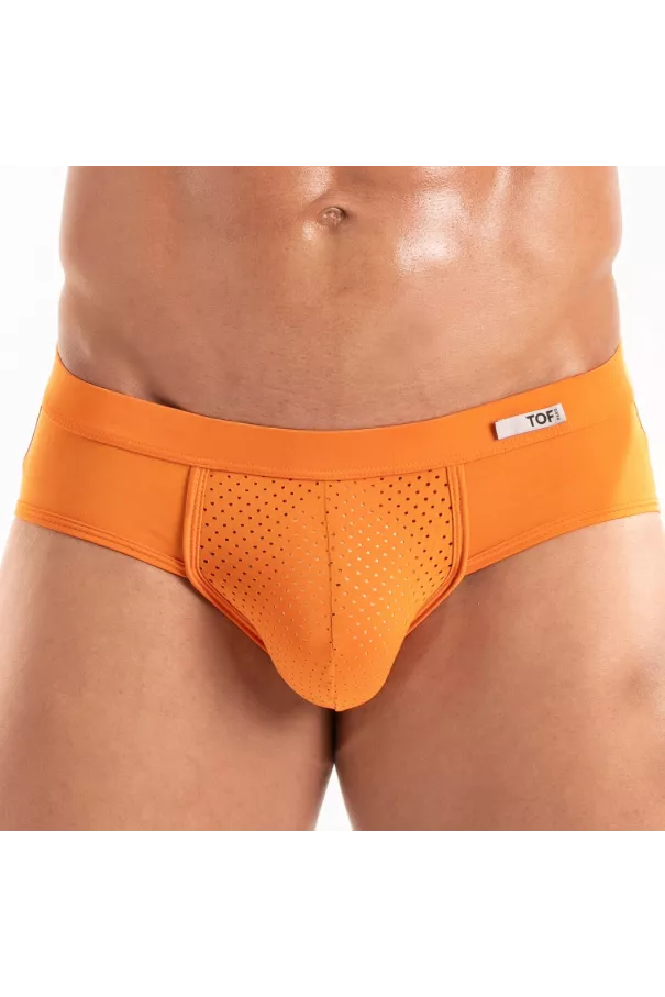 Slip Tentation en microfibre Orange De Près