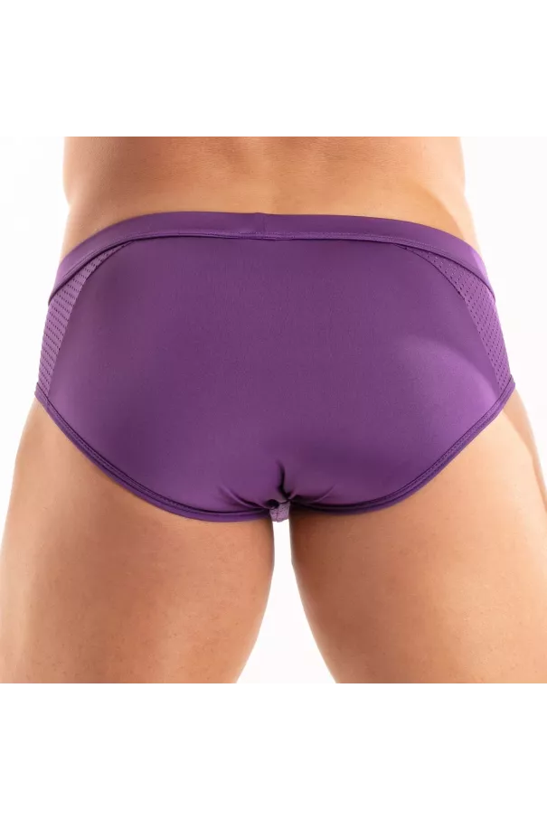 Slip Tentation en microfibre Violet De Dos Et De Près