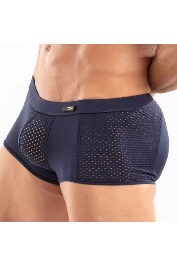 Boxer Pour Homme Tentation en microfibre Bleu Marine Par TOF Paris
