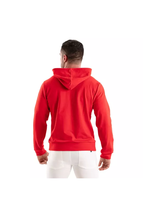 Sweat A Capuche En Polaire Rouge