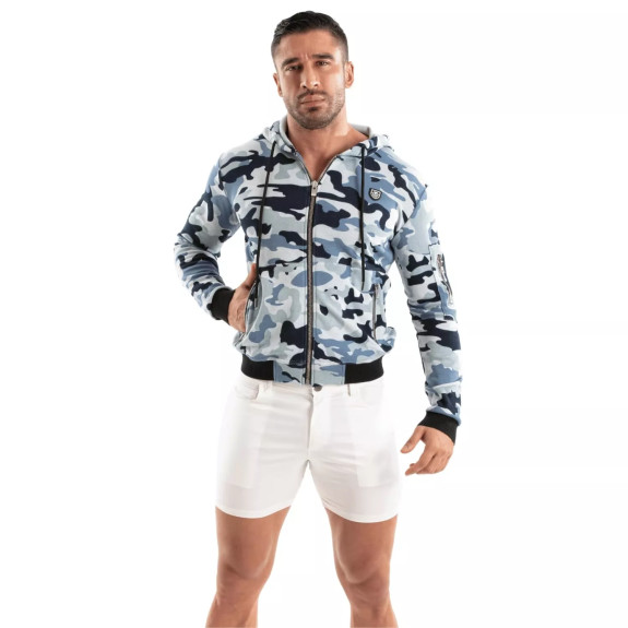 Camo Fleece Hoodie Blue